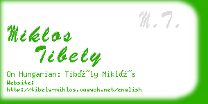 miklos tibely business card